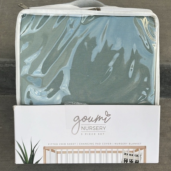 NEW! goumi kids Sea Glass Organic Nursery Bedding Set - 3pc - Picture 2 of 6